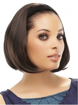 Mid-length 3/4 Wig With Hard Velvet Attached Headb...