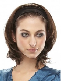 Mid-length 3/4 Wig With Soft Black Attached Headband