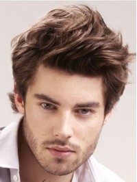 Short Wavy Lace Mens Wigs