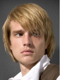 Straight  Human  Mens Wigs