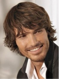 Short Wavy Brown Men Wigs