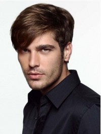 Short Straight Lace Human Men Wigs