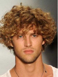 Short Wavy  Human  Men Wigs