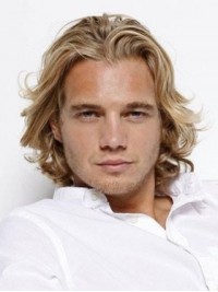 Wavy Lace Human  Men Wigs