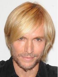 Blonde Straight Lace Men Wigs