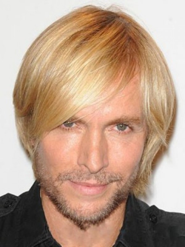 Blonde Straight Lace Men Wigs