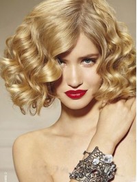 Short Wavy Capless Synthetic Wigs With Side Bangs