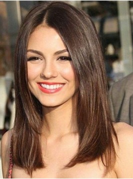 Brown Straight Central Parting Long Lace Front Hum...