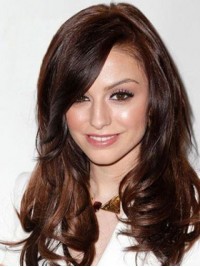 Long Wavy Lace Front Synthetic Wigs With Side Bangs
