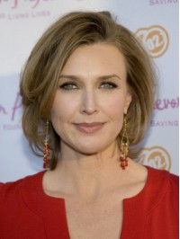 Brenda Strong Medium Wavy Full Lace Human Hair Wigs With Side Bangs