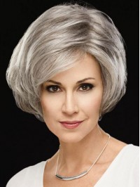 Silvery White Short Straight