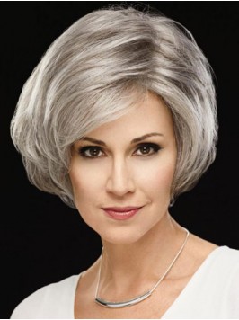 Silvery White Short Straight