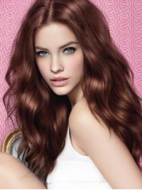 Brown Central Parting Wavy Long Wig
