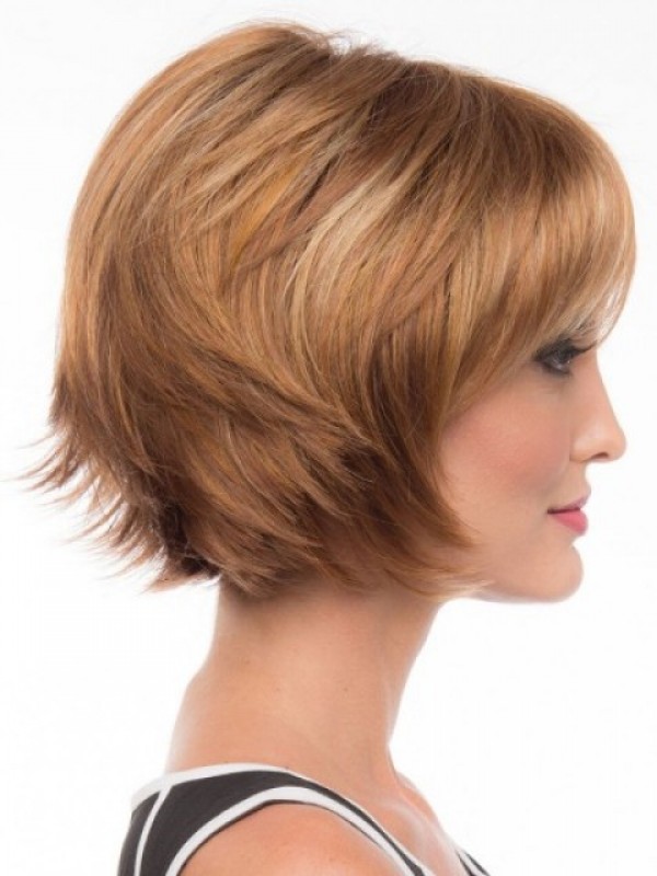 Light Brown Short Straight Wig