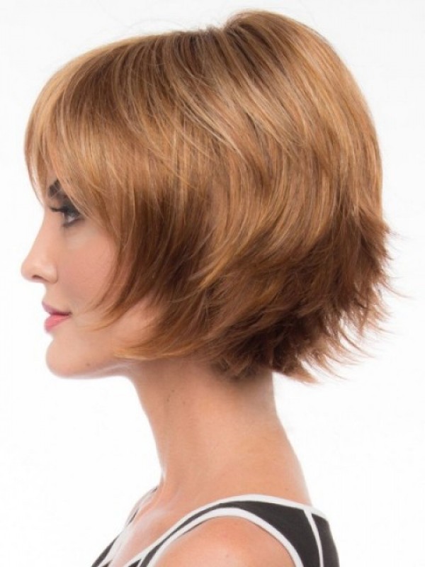 Light Brown Short Straight Wig