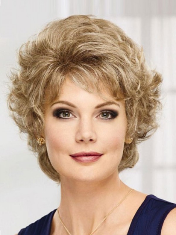 Short Blonde Curly Wig