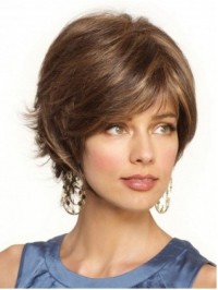 Light Brown Short Straight Wig