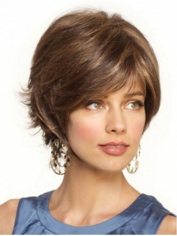 Light Brown Short Straight Wig