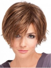 Light Brown Short Straight Lace Front Wig