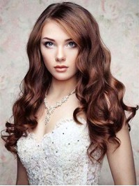 Brown Long Lace Front Wavy