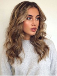 Central Parting Long Wavy Lace Front Wigs