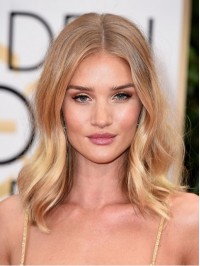 Rosie Huntington Whiteley Central Parting Lace Front Long Wavy Wig