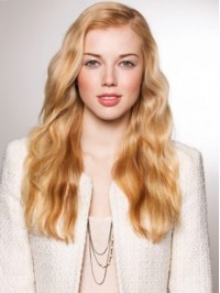 Long Blonde Wavy Lace Front Wig