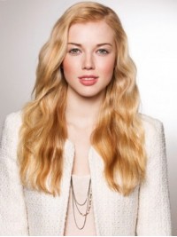 Long Blonde Wavy Lace Front Wig
