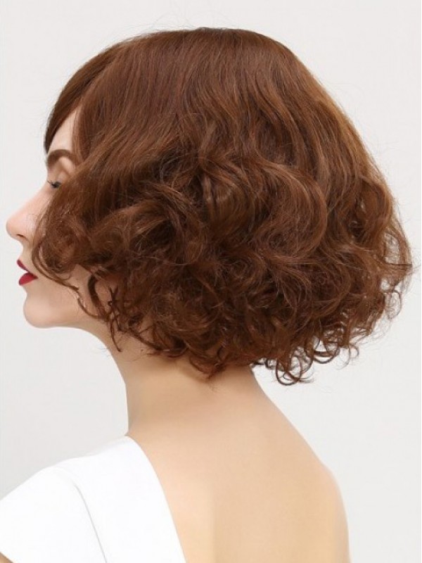 Brown Short Wavy Short Full Lace Wig