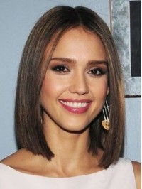 Central Parting Medium Straight Lace Front Wig