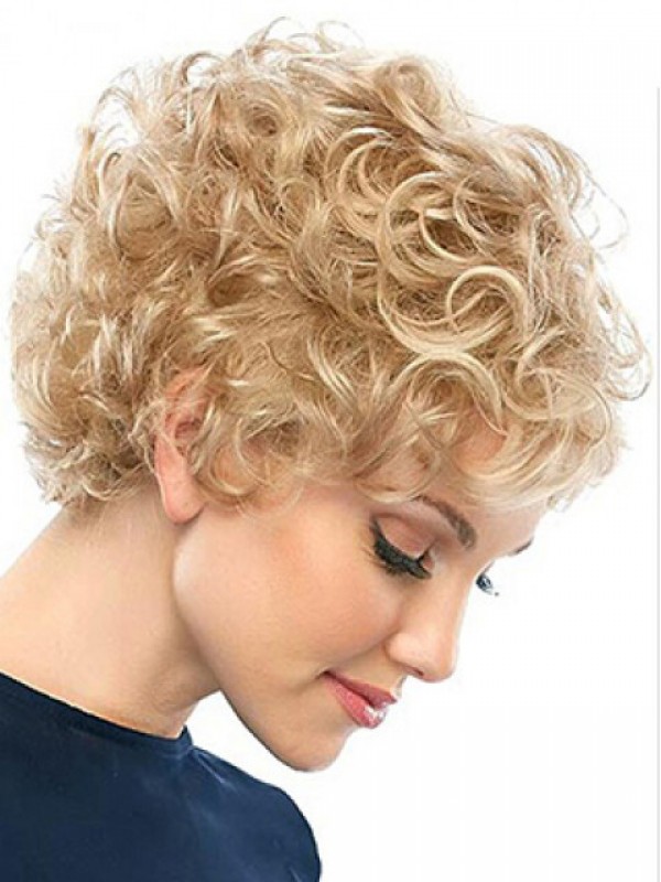 Blonde Curly Short Lace Front Wigs
