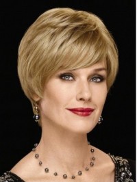 Blonde Short Straight Lace Front Wavy Wig