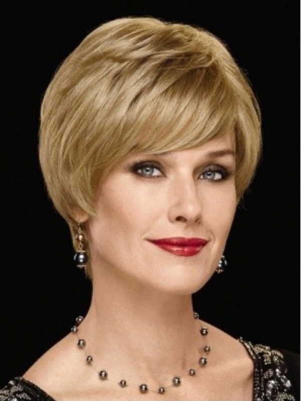 Blonde Short Straight Lace Front Wavy Wig