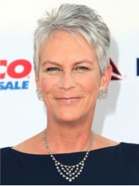 Jamie Lee Curtis Grey Short Straight Wigs