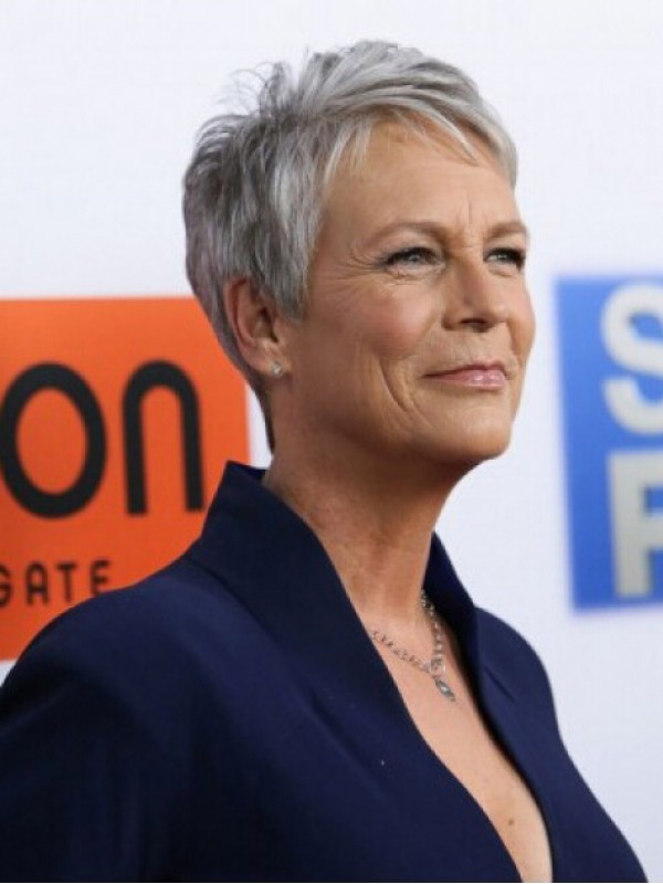 Jamie Lee Curtis Grey Short Straight Wigs