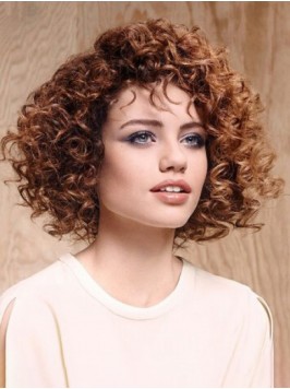 Medium Curly Brown Wig