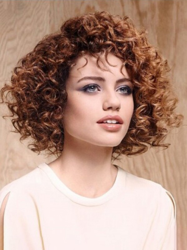 Medium Curly Brown Wig