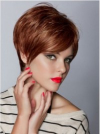 Auburn Short Straight Boy Cut Wig