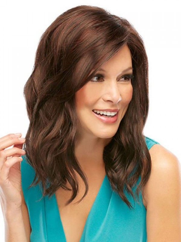 Auburn Long Wavy Lace Front Wig