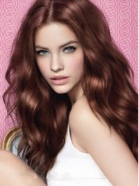 Brown Central Parting Wavy Long Lace Front Wig