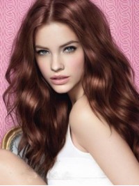 Brown Central Parting Wavy Long Lace Front Wig