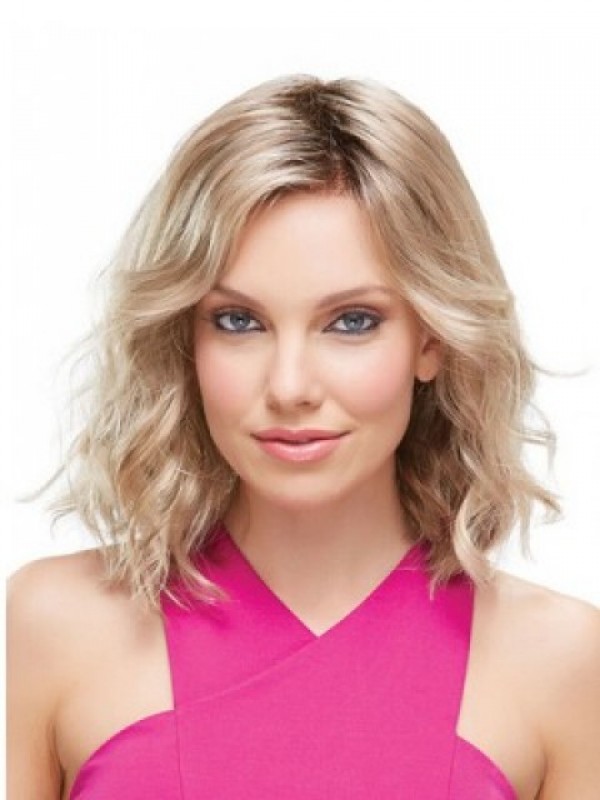 Medium Blonde Wavy Wig