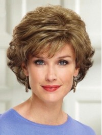 Flaxen Wavy Short Wavy Lace Front Wig