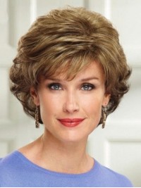 Flaxen Wavy Short Wavy Lace Front Wig