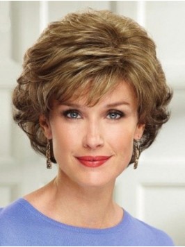 Flaxen Wavy Short Wavy Lace Front Wig