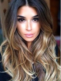 Long Black Ombre Blond Lace Front Human Hair Wig