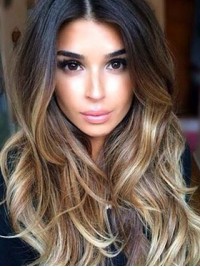 Long Black Ombre Blond Lace Front Human Hair Wig