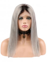 Long Lace Two Tone Human Hair Wig