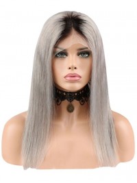 Long Lace Two Tone Human Hair Wig