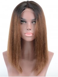 Long Curly Lace Front Two Tone Human Hair Wig